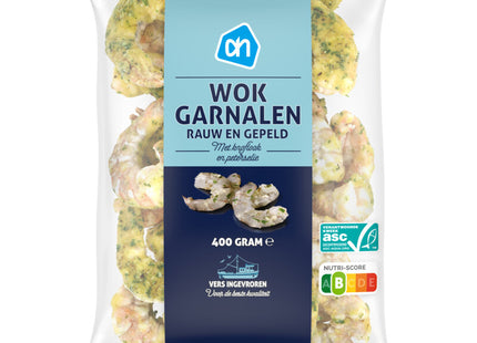 Wokgarnalen met knoflook en peterselie