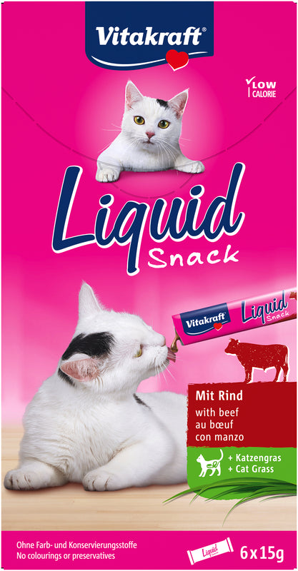 Vitakraft Liquid Treat beef & cat grass 6 pcs