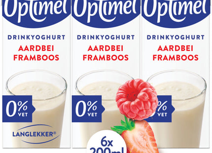 Optimel Langlekker drinkyoghurt aardbei framboos