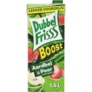 DubbelFrisss Boost aardbei & peer met appel