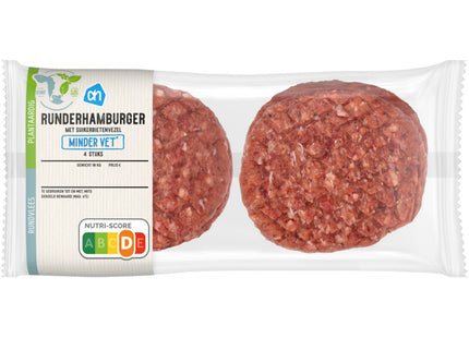 Runderhamburger minder vet 4 stuks