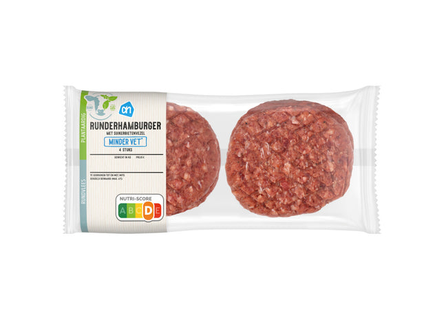 Runderhamburger minder vet 4 stuks
