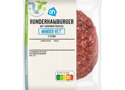 Runderhamburger minder vet 2 stuks
