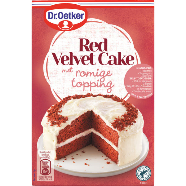 Dr. Oetker Red velvet cake met romige topping