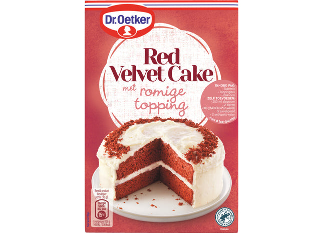 DR. Oetker Red Velvet Cake mit cremigem Belag