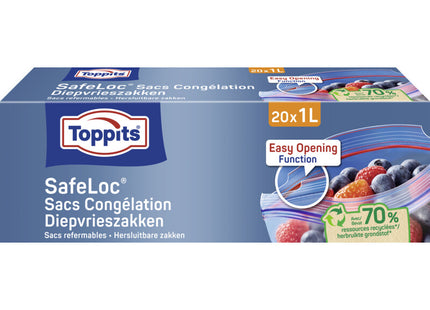 Toppits Safeloc diepvrieszakken 1 liter