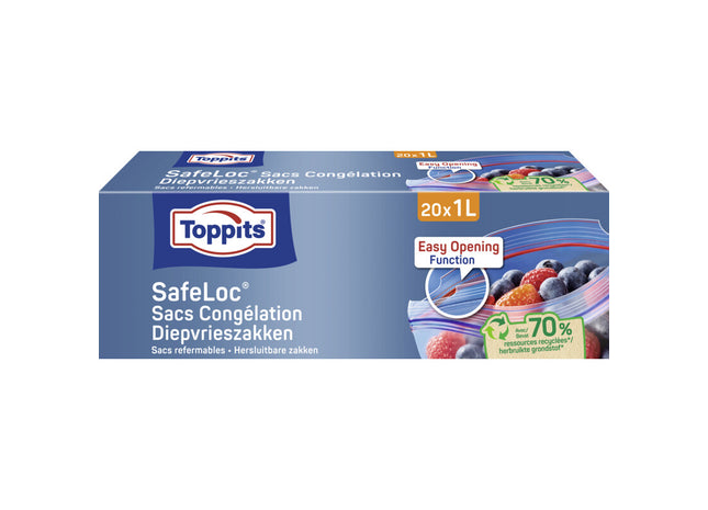 Toppits Safeloc diepvrieszakken 1 liter