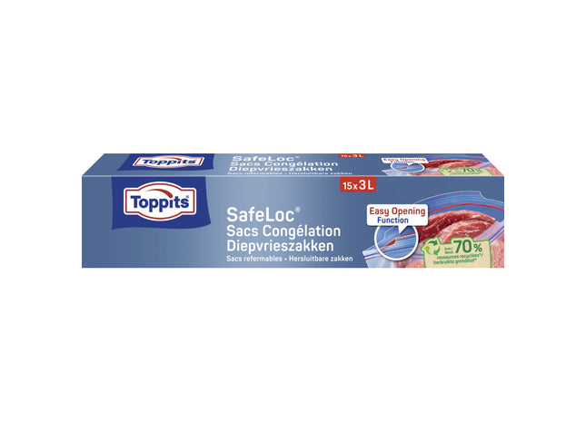 Toppits Safeloc diepvrieszakken 3 liter