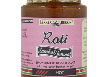 Lekker Bekkie Roti sambal tomaat