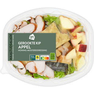 Maaltijdsalade gerookte kip appel