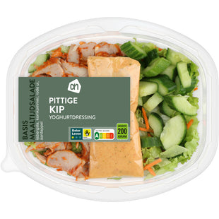 Basis maaltijdsalade pittige kip