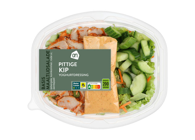 Grundmahlzeitsalat mit würzigem Hühnchen