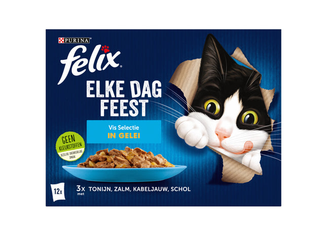 Felix Elke dag feest vis selectie in gelei