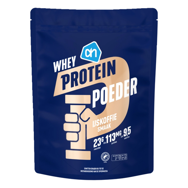 Whey protein powder iced coffee flavour