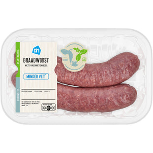 Braadworst minder vet 2 stuks