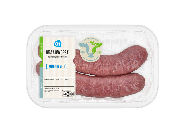 Braadworst minder vet 2 stuks