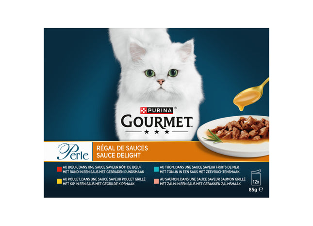 Gourmet-Perle-Sauce verwöhnt Rind, Huhn, Thunfisch und Lachs
