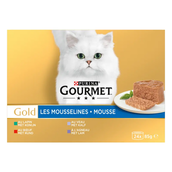 Gourmet Gold mousse met konijn rund kalf lam