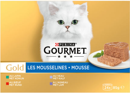 Gourmet-Goldmousse mit Kaninchen-Rind-Kalb-Lamm