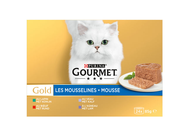 Gourmet-Goldmousse mit Kaninchen-Rind-Kalb-Lamm