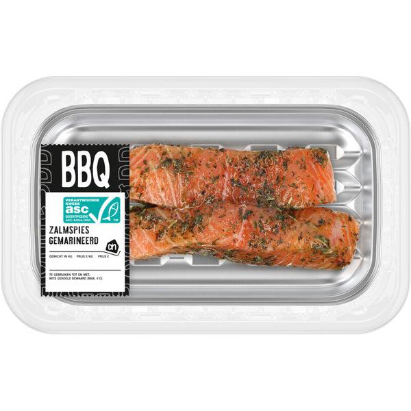 BBQ marinated salmon skewer