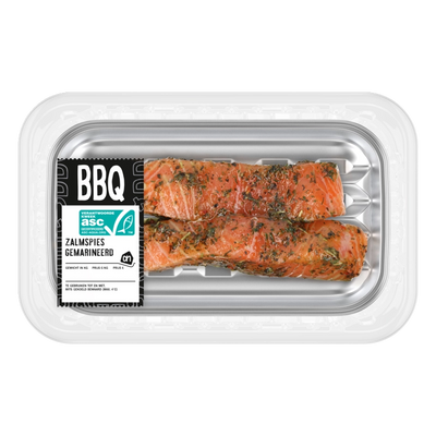 Salmon skewer, fish skewer - grill