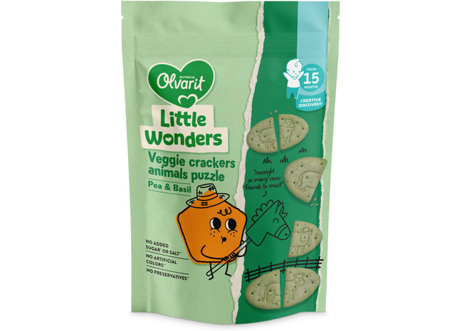 Olvarit Puzzel crackers erwt basilicum 15m+