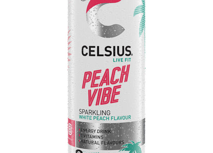 Celsius Sparkling peach vibe