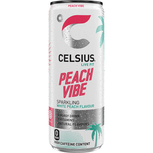 Celsius Sparkling peach vibe