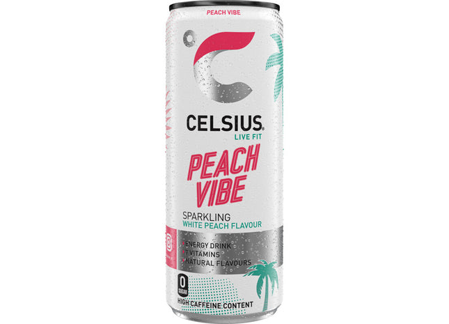 Celsius Sparkling peach vibe