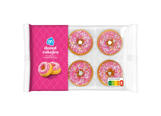 Donut cakejes met glazuur framboossmaak