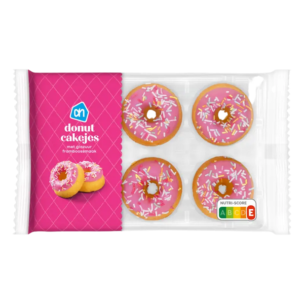 Donut cakejes met glazuur framboossmaak
