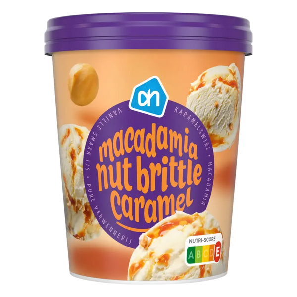 Macademia nut brittle caramel