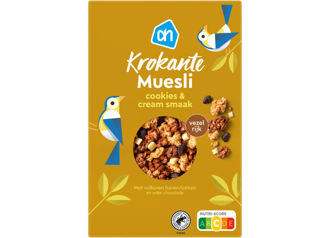 Krokante muesli cookies & cream smaak