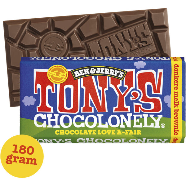 Tony's Chocolonely Riegel B&J dunkle Milchschokolade Brownie