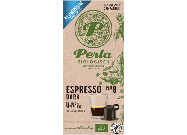 Perla Biologisch Espresso dark capsules