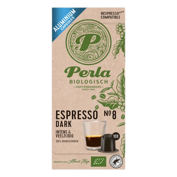 Perla Biologisch Espresso dunkle Kapseln