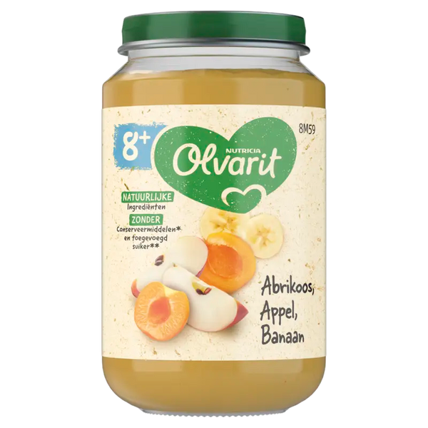 Olvarit Abrikoos appel banaan 8m+