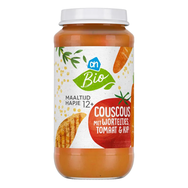 Bio-Couscous mit Karotte, Tomate und Huhn ab 12 Monaten
