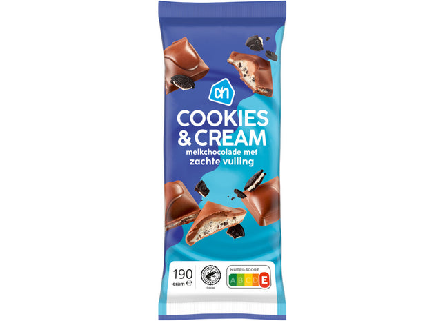 Reep melkchocolade cookes & cream