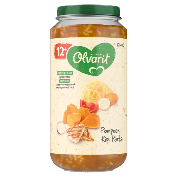 Olvarit Pumpkin chicken pasta 12m+