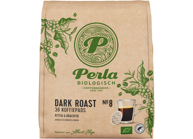 Perla Biologisch Dark roast koffiepads