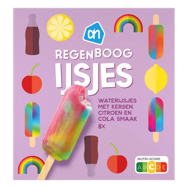 Regenbogen-Eis am Stiel