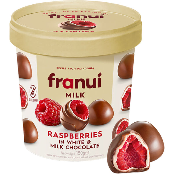 Franui Raspberries in white & milk chocolate
