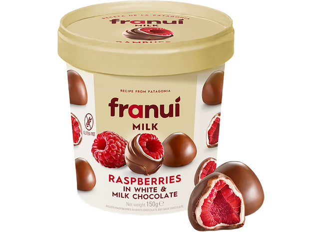 Franui Raspberries in white & milk chocolate