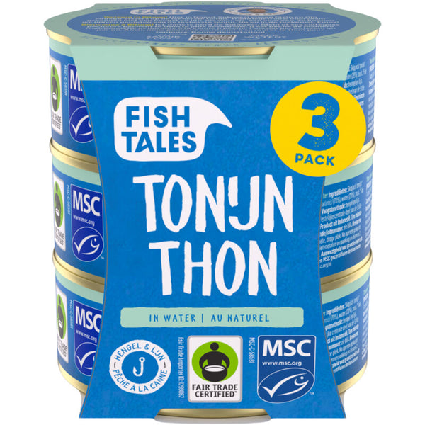 Fish Tales Skipjack tonijn in water 3-pack