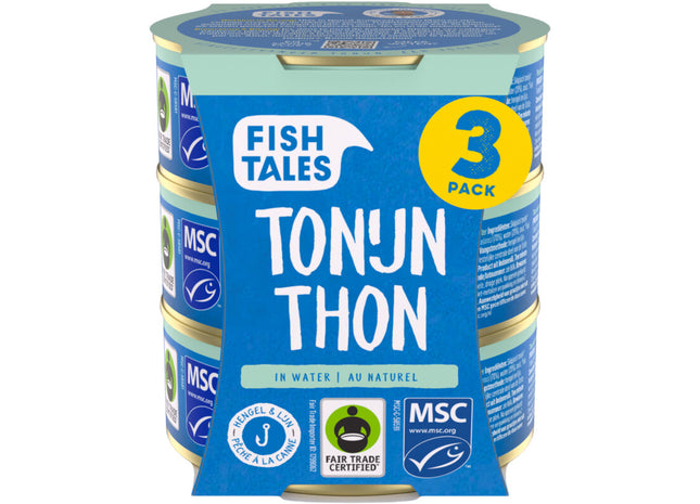 Fish Tales Skipjack tonijn in water 3-pack