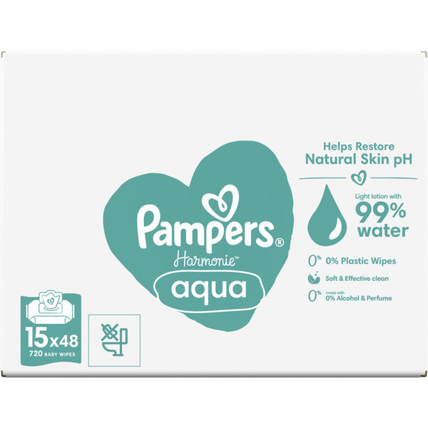 Pampers Harmonie aqua babydoekjes 15-pack