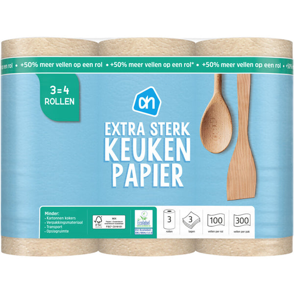 Kitchen paper extra strong 3=4 rolls