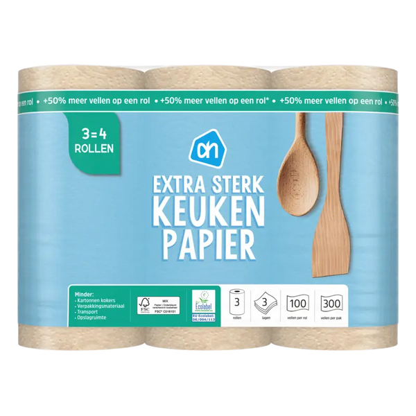 Kitchen paper extra strong 3=4 rolls